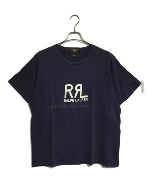RRL（ダブルアールエル）RRL (ダブルアールエル) ロゴプリントTシャツ ネイビー サイズ:Lの古着・服飾アイテム