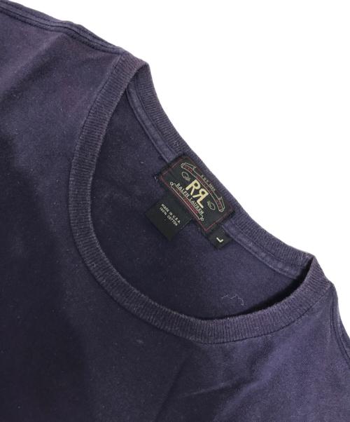 RRL（ダブルアールエル）RRL (ダブルアールエル) ロゴプリントTシャツ ネイビー サイズ:Lの古着・服飾アイテム