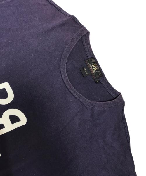 RRL（ダブルアールエル）RRL (ダブルアールエル) ロゴプリントTシャツ ネイビー サイズ:Lの古着・服飾アイテム