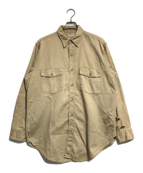 HERCULES（ヘラクレス）HERCULES (ヘラクレス) マチ付きワークシャツ ベージュ サイズ:16の古着・服飾アイテム