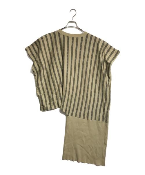 ISSEY MIYAKE（イッセイミヤケ）ISSEY MIYAKE (イッセイミヤケ) 変形ワンピース ベージュ サイズ:Mの古着・服飾アイテム