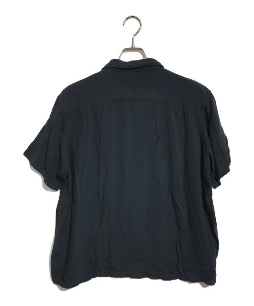 CAMPUS（キャンパス）CAMPUS (キャンパス) レーヨンオープンカラーシャツ ブラック サイズ:XLの古着・服飾アイテム