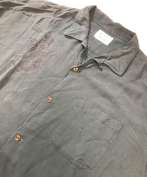 CAMPUS（キャンパス）CAMPUS (キャンパス) レーヨンオープンカラーシャツ ブラック サイズ:XLの古着・服飾アイテム