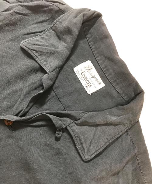 CAMPUS（キャンパス）CAMPUS (キャンパス) レーヨンオープンカラーシャツ ブラック サイズ:XLの古着・服飾アイテム