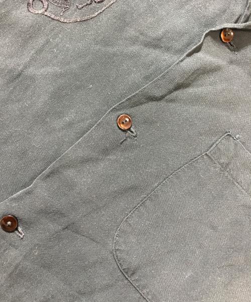 CAMPUS（キャンパス）CAMPUS (キャンパス) レーヨンオープンカラーシャツ ブラック サイズ:XLの古着・服飾アイテム