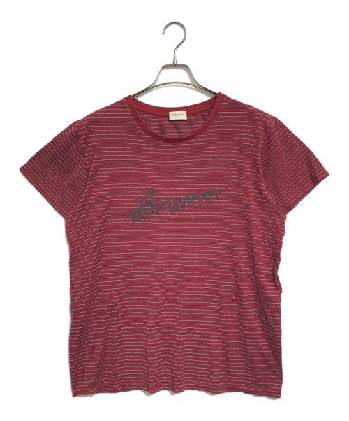 Saint Laurent Paris（サンローランパリ）Saint Laurent Paris (サンローランパリ) ロゴプリントTシャツ レッド サイズ:Lの古着・服飾アイテム
