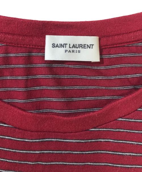 Saint Laurent Paris（サンローランパリ）Saint Laurent Paris (サンローランパリ) ロゴプリントTシャツ レッド サイズ:Lの古着・服飾アイテム