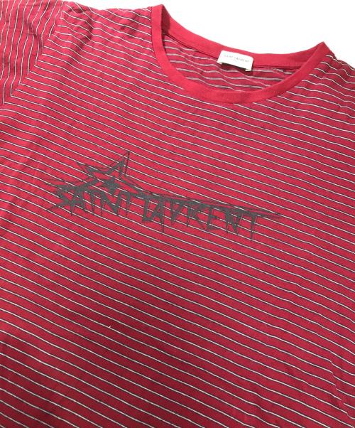 Saint Laurent Paris（サンローランパリ）Saint Laurent Paris (サンローランパリ) ロゴプリントTシャツ レッド サイズ:Lの古着・服飾アイテム