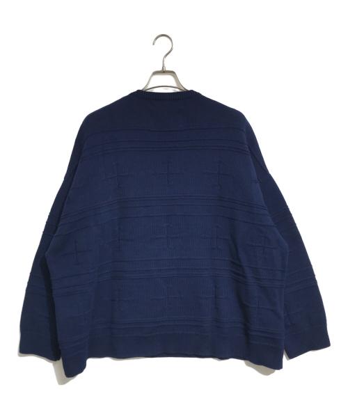 DAIRIKU（ダイリク）DAIRIKU (ダイリク) Docking Lettered Knit ネイビー サイズ:Lの古着・服飾アイテム