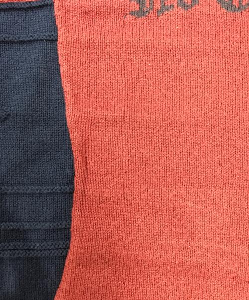 DAIRIKU（ダイリク）DAIRIKU (ダイリク) Docking Lettered Knit ネイビー サイズ:Lの古着・服飾アイテム