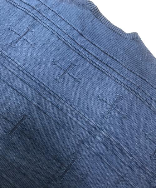 DAIRIKU（ダイリク）DAIRIKU (ダイリク) Docking Lettered Knit ネイビー サイズ:Lの古着・服飾アイテム