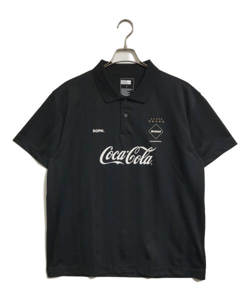 F.C.R.B.（エフシーレアルブリストル）F.C.R.B. (エフシーレアルブリストル) Coca-Cola WEAVE STRIPE S/S POLO ブラック サイズ:Lの古着・服飾アイテム