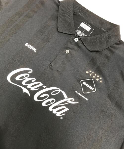 F.C.R.B.（エフシーレアルブリストル）F.C.R.B. (エフシーレアルブリストル) Coca-Cola WEAVE STRIPE S/S POLO ブラック サイズ:Lの古着・服飾アイテム