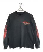 モーターサイクルロングスリーブTシャツモーターサイクルロングスリーブTシャツ）の古着「90s HARLEY-DAVIDSON(ハーレーダビッドソン) ロングスリーブカットソー」｜ブラック