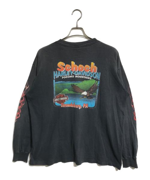 モーターサイクルロングスリーブTシャツ（モーターサイクルロングスリーブTシャツ）モーターサイクルロングスリーブTシャツ (モーターサイクルロングスリーブTシャツ) 90s HARLEY-DAVIDSON(ハーレーダビッドソン) ロングスリーブカットソー ブラック サイズ:Lの古着・服飾アイテム