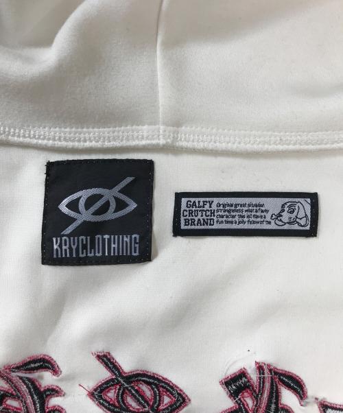 GALFY（ガルフィー）GALFY (ガルフィー) KRYclothing (ケリークロージング) ジップパーカー ホワイト サイズ:Freeの古着・服飾アイテム