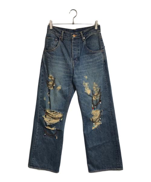 amok（アモク）amok (アモク) CHAIN DAMAGE DENIM インディゴ サイズ:Sの古着・服飾アイテム
