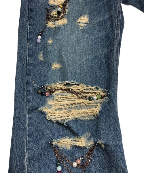 amok（アモク）amok (アモク) CHAIN DAMAGE DENIM インディゴ サイズ:Sの古着・服飾アイテム