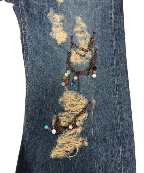amok（アモク）amok (アモク) CHAIN DAMAGE DENIM インディゴ サイズ:Sの古着・服飾アイテム