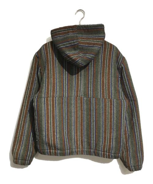 stussy（ステューシー）stussy (ステューシー) WOOL STRIPE WORK JACKET ブラウン サイズ:Lの古着・服飾アイテム