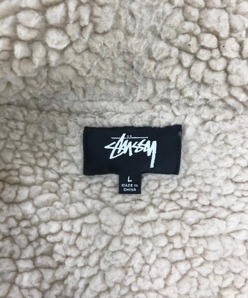 stussy（ステューシー）stussy (ステューシー) WOOL STRIPE WORK JACKET ブラウン サイズ:Lの古着・服飾アイテム