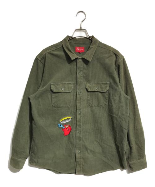 SUPREME（シュプリーム）SUPREME (シュプリーム) Gonz Corduroy Work Shirt グリーン サイズ:Lの古着・服飾アイテム