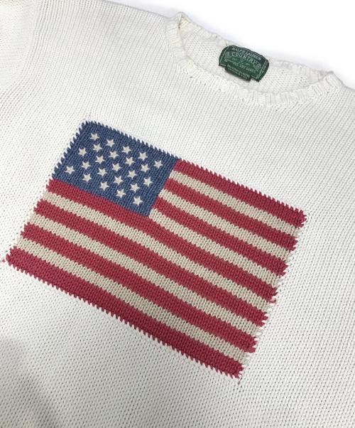 POLO COUNTRY（ポロカントリー）POLO COUNTRY (ポロカントリー) 星条旗コットンニット ホワイト サイズ:Lの古着・服飾アイテム