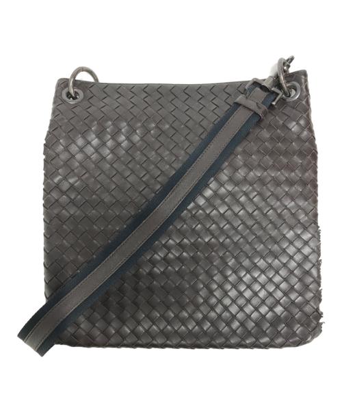 BOTTEGA VENETA（ボッテガベネタ）BOTTEGA VENETA (ボッテガベネタ) イントレチャートショルダーバッグ ブラウン サイズ:表記なしの古着・服飾アイテム