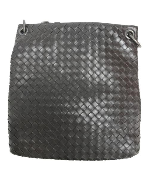 BOTTEGA VENETA（ボッテガベネタ）BOTTEGA VENETA (ボッテガベネタ) イントレチャートショルダーバッグ ブラウン サイズ:表記なしの古着・服飾アイテム
