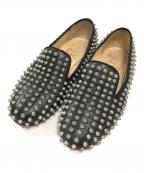 Christian Louboutinクリスチャン・ルブタン）の古着「スタッズフラットシューズ」｜ブラック