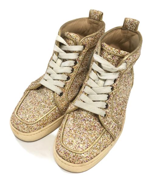 Christian Louboutin（クリスチャン・ルブタン）Christian Louboutin (クリスチャン・ルブタン) ラメグリッタースニーカー ゴールド サイズ:36の古着・服飾アイテム