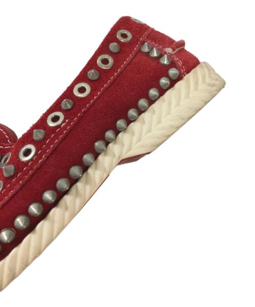 Christian Louboutin（クリスチャン・ルブタン）Christian Louboutin (クリスチャン・ルブタン) スタッズデッキシューズ レッド サイズ:35 1/2の古着・服飾アイテム