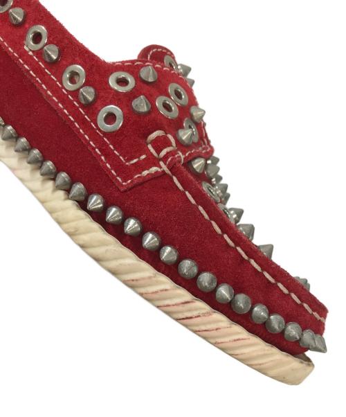 Christian Louboutin（クリスチャン・ルブタン）Christian Louboutin (クリスチャン・ルブタン) スタッズデッキシューズ レッド サイズ:35 1/2の古着・服飾アイテム