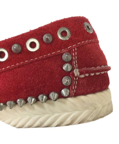 Christian Louboutin（クリスチャン・ルブタン）Christian Louboutin (クリスチャン・ルブタン) スタッズデッキシューズ レッド サイズ:35 1/2の古着・服飾アイテム