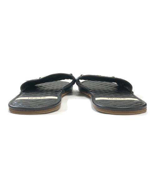 GUCCI（グッチ）GUCCI (グッチ) Horsebit Quilted Leather Slides(ホースビットキルティングレザースリッパ) ブラック サイズ:不明の古着・服飾アイテム