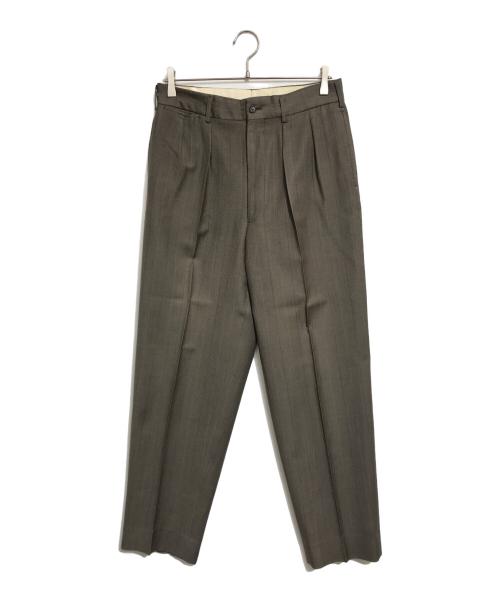 Y'S for men design（ワイズフォーメンデザイン）Y'S for men design (ワイズフォーメンデザイン) 2タックスラックス ブラウン サイズ:Lの古着・服飾アイテム