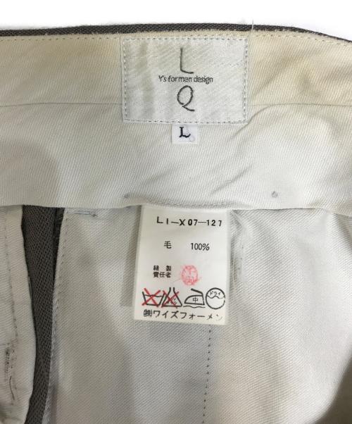 Y'S for men design（ワイズフォーメンデザイン）Y'S for men design (ワイズフォーメンデザイン) 2タックスラックス ブラウン サイズ:Lの古着・服飾アイテム