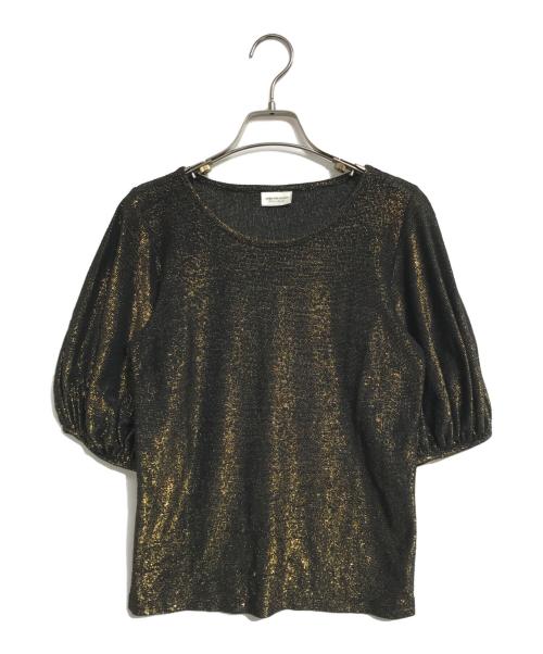DRIES VAN NOTEN（ドリスヴァンノッテン）DRIES VAN NOTEN (ドリスヴァンノッテン) 半袖パフスリーブラメニット ブラック サイズ:Extra Smallの古着・服飾アイテム