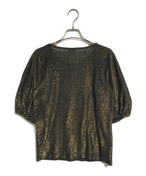 DRIES VAN NOTEN（ドリスヴァンノッテン）DRIES VAN NOTEN (ドリスヴァンノッテン) 半袖パフスリーブラメニット ブラック サイズ:Extra Smallの古着・服飾アイテム