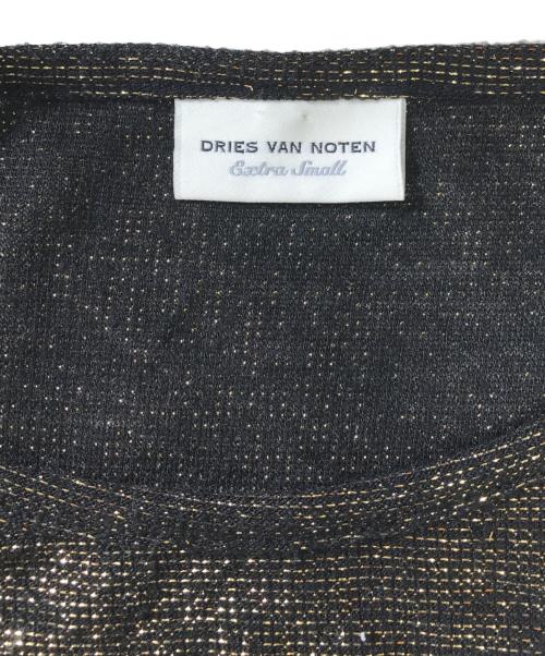 DRIES VAN NOTEN（ドリスヴァンノッテン）DRIES VAN NOTEN (ドリスヴァンノッテン) 半袖パフスリーブラメニット ブラック サイズ:Extra Smallの古着・服飾アイテム