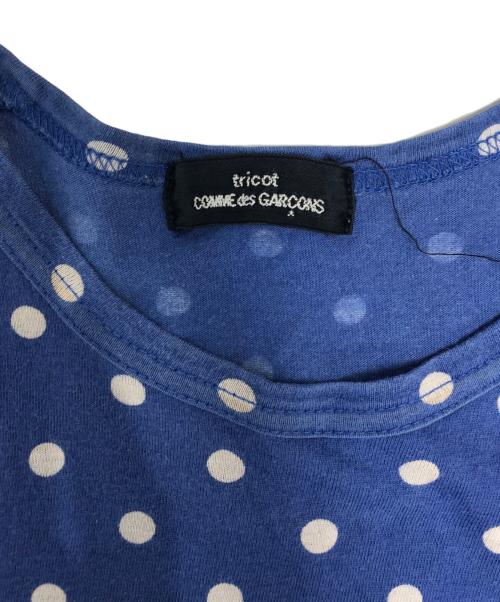 tricot COMME des GARCONS（トリココムデギャルソン）tricot COMME des GARCONS (トリココムデギャルソン) ドット柄Tシャツ ブルー サイズ:Sの古着・服飾アイテム
