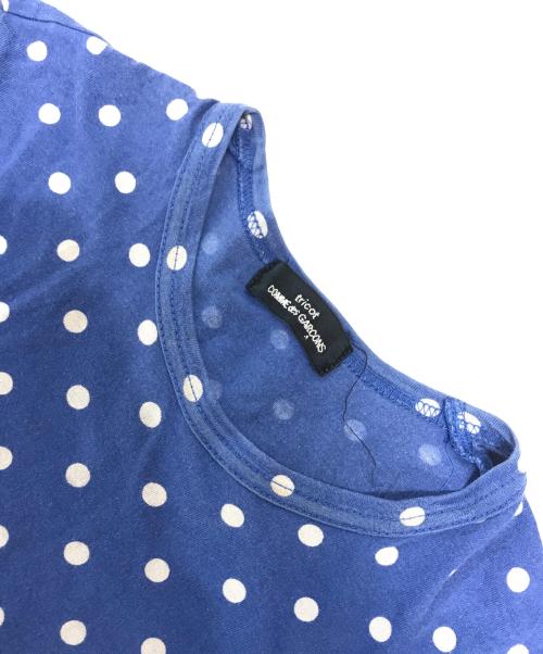 tricot COMME des GARCONS（トリココムデギャルソン）tricot COMME des GARCONS (トリココムデギャルソン) ドット柄Tシャツ ブルー サイズ:Sの古着・服飾アイテム