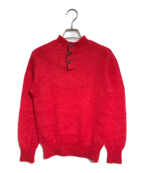 tricot COMME des GARCONS（トリココムデギャルソン）tricot COMME des GARCONS (トリココムデギャルソン) ヘンリーネックモヘアニット レッド サイズ:表記なしの古着・服飾アイテム