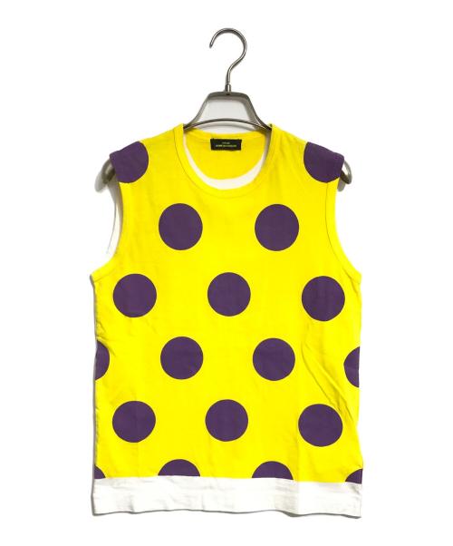 tricot COMME des GARCONS（トリココムデギャルソン）tricot COMME des GARCONS (トリココムデギャルソン) ドット柄ノースリーブTシャツ イエロー サイズ:表記なしの古着・服飾アイテム