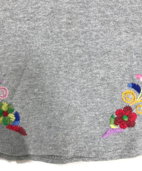tricot COMME des GARCONS（トリココムデギャルソン）tricot COMME des GARCONS (トリココムデギャルソン) 異素材切替花柄ロングスリーブカットソー グレー×ネイビー サイズ:表記なしの古着・服飾アイテム