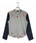 tricot COMME des GARCONS（トリココムデギャルソン）の古着「異素材切替花柄ロングスリーブカットソー」｜グレー×ネイビー