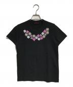 tricot COMME des GARCONSトリココムデギャルソン）の古着「花柄装飾Tシャツ」｜ブラック