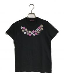 tricot COMME des GARCONS（トリココムデギャルソン）の古着「花柄装飾Tシャツ」｜ブラック