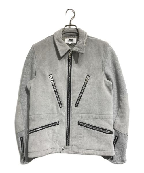 eYe COMME des GARCONS JUNYAWATANABE MAN（アイ コム デ ギャルソン ジュンヤ ワタナベ マン）eYe COMME des GARCONS JUNYAWATANABE MAN (アイ コム デ ギャルソン ジュンヤ ワタナベ マン) スリーブ切替ムートンジャケット グレー サイズ:XSの古着・服飾アイテム