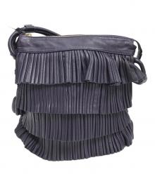 EMPORIO ARMANI（エンポリオ アルマーニ）の古着「レザーフリルバッグ」｜パープル